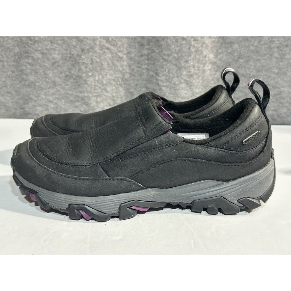 Merrell Coldpack Ice Black Leather Women's 9 Waterproof Sneakers Shoes J15752
